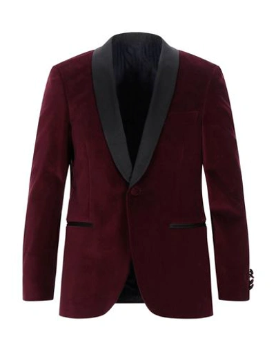 Mp Massimo Piombo Suit Jackets In Maroon