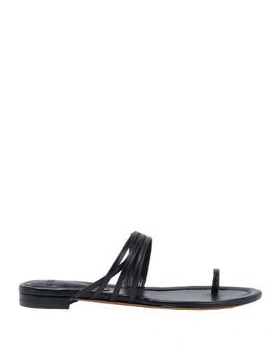 Alexandre Birman Women's Strappy Leather Toe-loop Sandals In Black