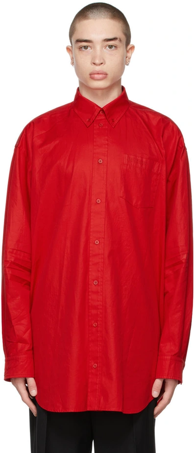 BALENCIAGA 17AW ダウンシャツ Balenciaga License Logo Jacquard Oversize Poplin Button-down Shirt