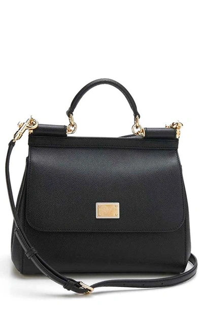 Dolce & Gabbana Dolce&gabbana 'small Miss Sicily' Leather Satchel In Black