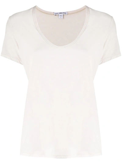 James Perse V-neck T-shirt In White