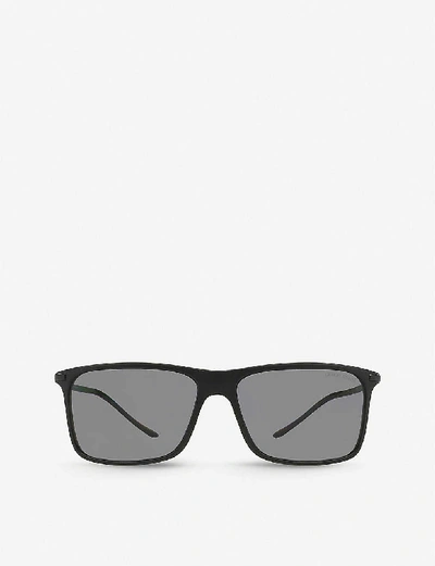 Giorgio Armani Ar8034 Acetate Square-frame Sunglasses In Black