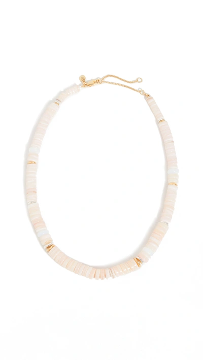 Madewell Mother-of-pearl Beaded Necklace In Pink Shell Multi