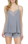 Flora Nikrooz Floretta Knit Cami & Shorts Set In Metal Grey