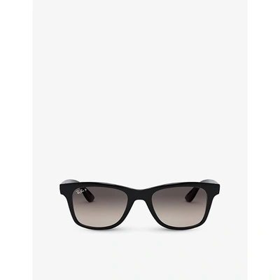 Ray Ban Rb4640 Sunglasses Shiny Black Frame Grey Lenses Polarized 50-20