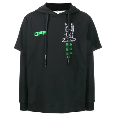 Pre-owned Off-white Harry The Bunny Double Sleeved Hoodie Black/brilliant Green