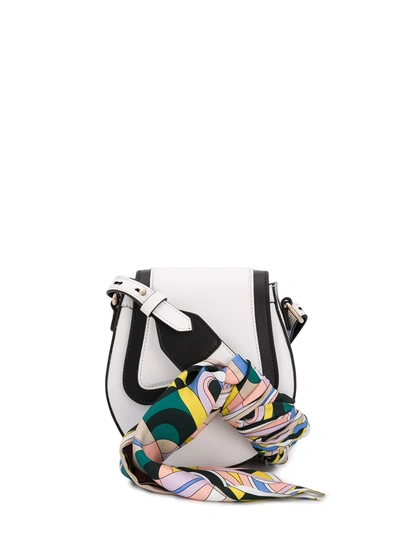 Emilio Pucci Scarf Strap Shoulder Bag In White
