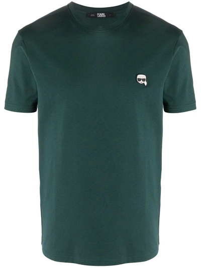 Karl Lagerfeld Ikonik Patch T-shirt In Green
