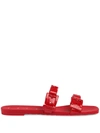 Gucci Women's Rubber Slide Sandal In Hibiscus Red Rubber