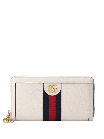 Gucci Ophidia Leather Continental Wallet In White
