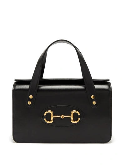 Gucci 1955 Horsebit Boston Small Leather Handbag In Nero