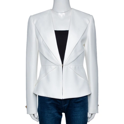 Pre-owned Versace Collection Off White Pleat Detail Blazer M