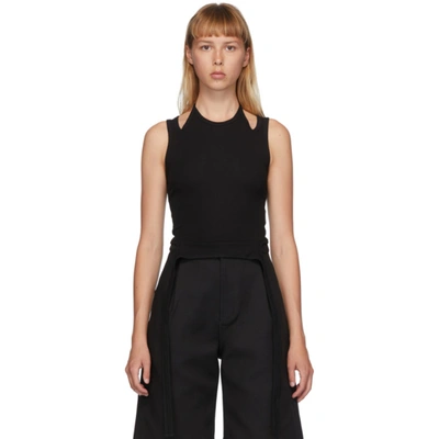 Dion Lee Black Double Tie Halter Top