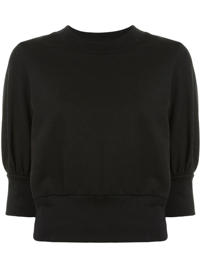 3.1 Phillip Lim / フィリップ リム Shell-trimmed French Cotton-terry Sweatshirt In Black