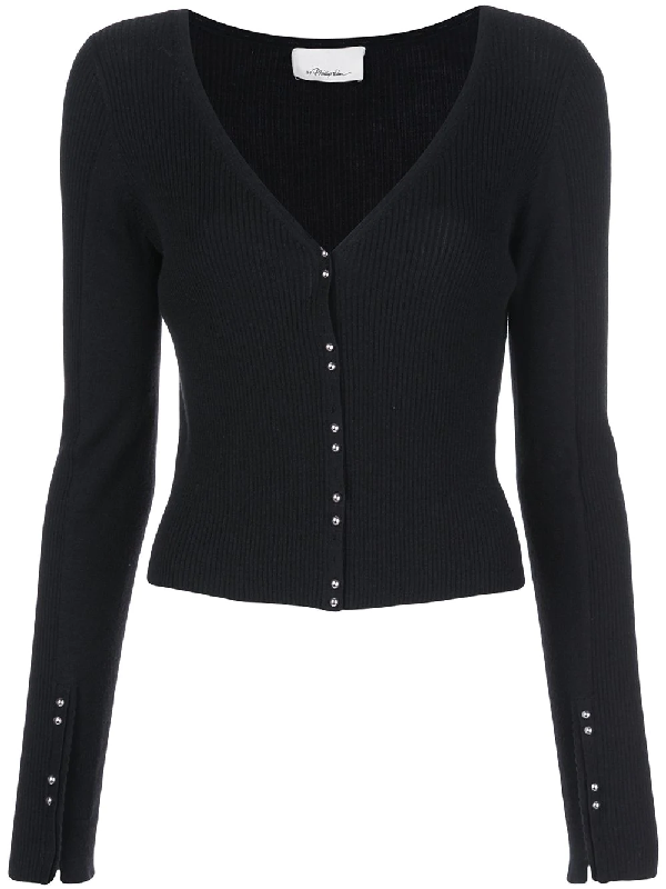 Black Ribbed Wool blend Cardigan Black Ribbed Wool blend Cardigan
