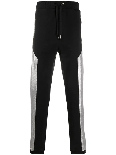 Just Cavalli Cotton Track Trousers In Black