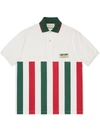 Gucci Web-striped Oversize Polo Shirt In White