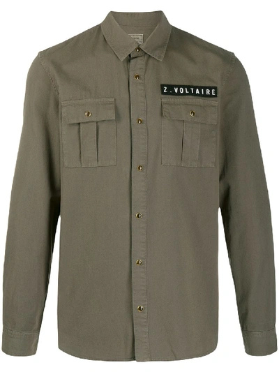 Zadig & Voltaire Logo Patch Shirt In Green