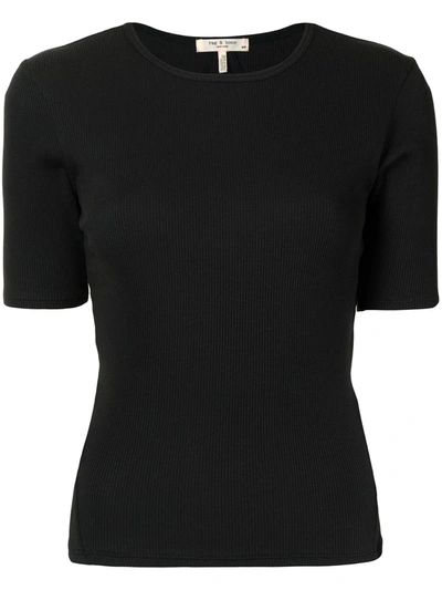 Rag & Bone Round Neck Short-sleeved T-shirt In Black