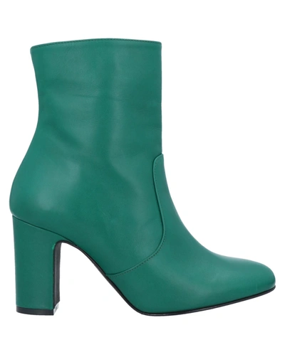 Marc Ellis Leather Ankle Boots In Green