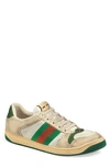 Gucci Screener Low Top Sneaker In Ivory/ Green