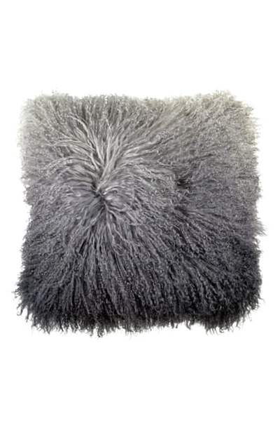 Michael Aram Dip Dye Sheepskin Accent Pillow In Charcoal