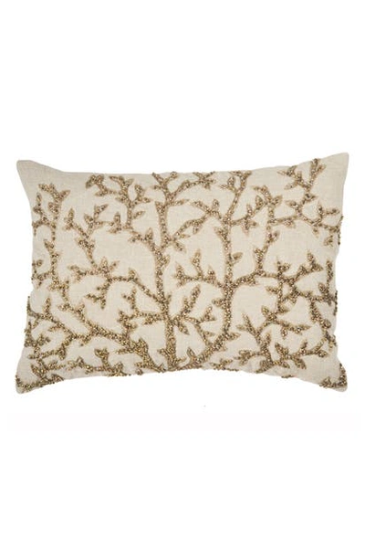 Michael Aram Sea Foam Tree Of Life Applique Pillow Bedding In Gold
