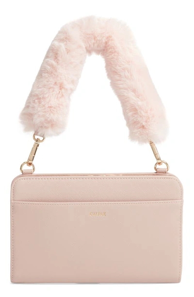 Calpak Faux Leather Rfid Travel Wallet In Blush