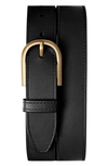 Shinola U-buckle Leather Belt In Black