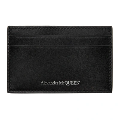 Alexander Mcqueen Logo Print Card Holder In Black