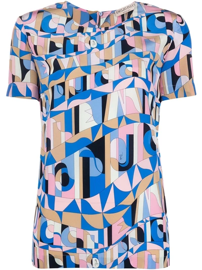 Emilio Pucci Abstract Print T-shirt In Multicolour