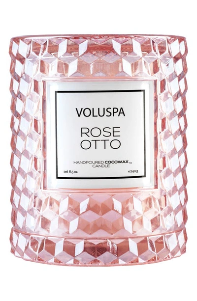 Voluspa Roses Icon Cloche Cover Candle, 8.5 oz In Rose Otto