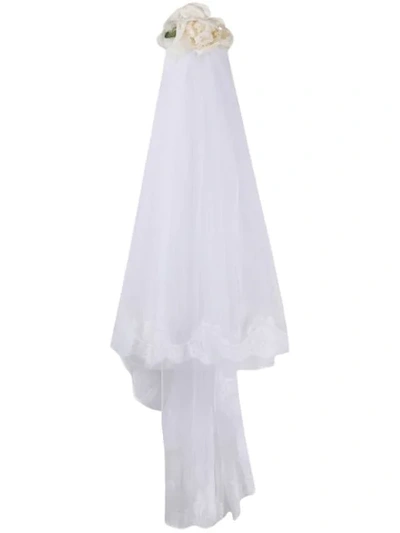 Dolce & Gabbana Rose Veil Headband In White