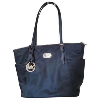 Pre-owned Michael Kors Sady Linen Bag In Blue