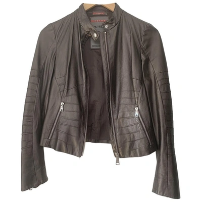 Pre-owned Prada Leather Biker Jacket In Other