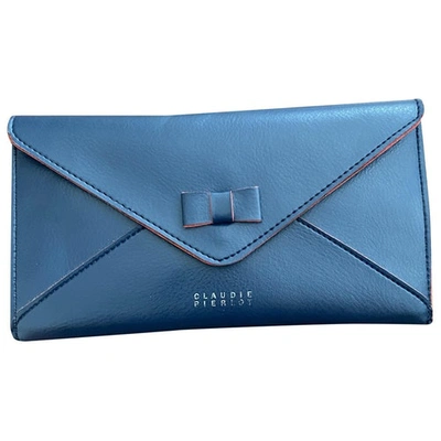 Pre-owned Claudie Pierlot Leather Clutch In Blue