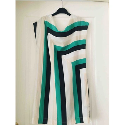 Pre-owned Msgm Silk Mid-length Dress In Multicolour