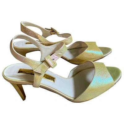 Pre-owned Rupert Sanderson Leather Sandal In Gold