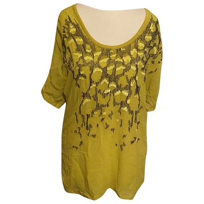 Pre-owned Roberto Cavalli Silk T-shirt In Yellow