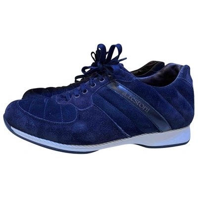 Pre-owned A. Testoni' Leather Trainers In Blue
