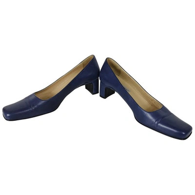 Pre-owned Bruno Magli Leather Heels In Blue