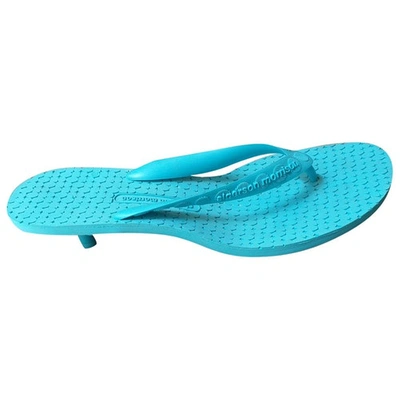 Pre-owned Sigerson Morrison Flip Flops In Turquoise