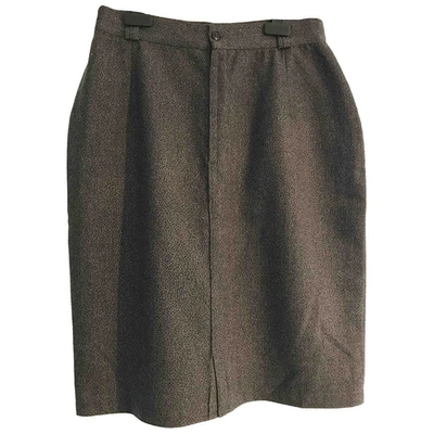 Pre-owned Versace Wool Skirt In Grey