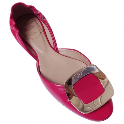 Pre-owned Roger Vivier Leather Ballet Flats In Pink