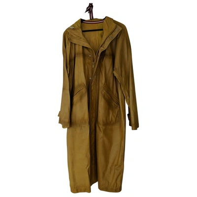 Pre-owned Bally Leather Coat In Yellow