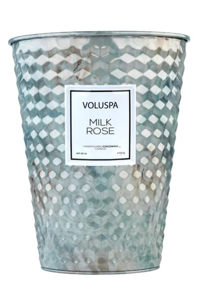 Voluspa Roses Two-wick Tin Table Candle, 26 oz In Milk Rose