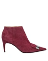 Sergio Rossi Ankle Boots In Garnet