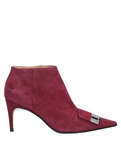 Sergio Rossi Ankle Boots In Garnet