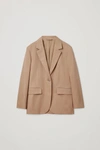 Cos Boyfriend-fit Blazer In Beige