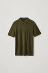 Cos Short-sleeved Knitted Polo In Green